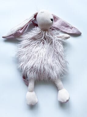 Restoration Hardware Baby & Child Light Pink Wooly Plush Bunny Backpack